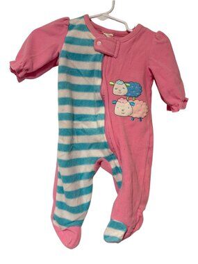 Absorba Girls Infant Baby Size 0 3 months Full Zip Footie pajamas Sleeper long s